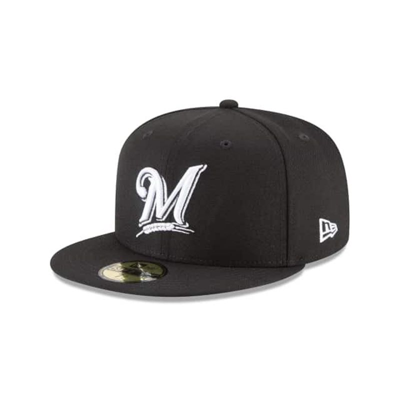 MLB Milwaukee Brewers Basic 59Fifty Fitted (JUW1941) - Black New Era Caps